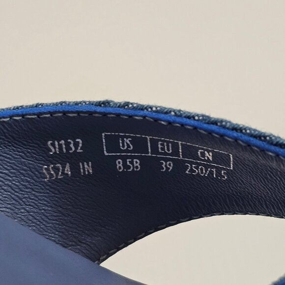 NEW Stuart Weitzman Carmen Midi Sandal Womens 8.5 Denim Cork Platform Wedge - Picture 11 of 12